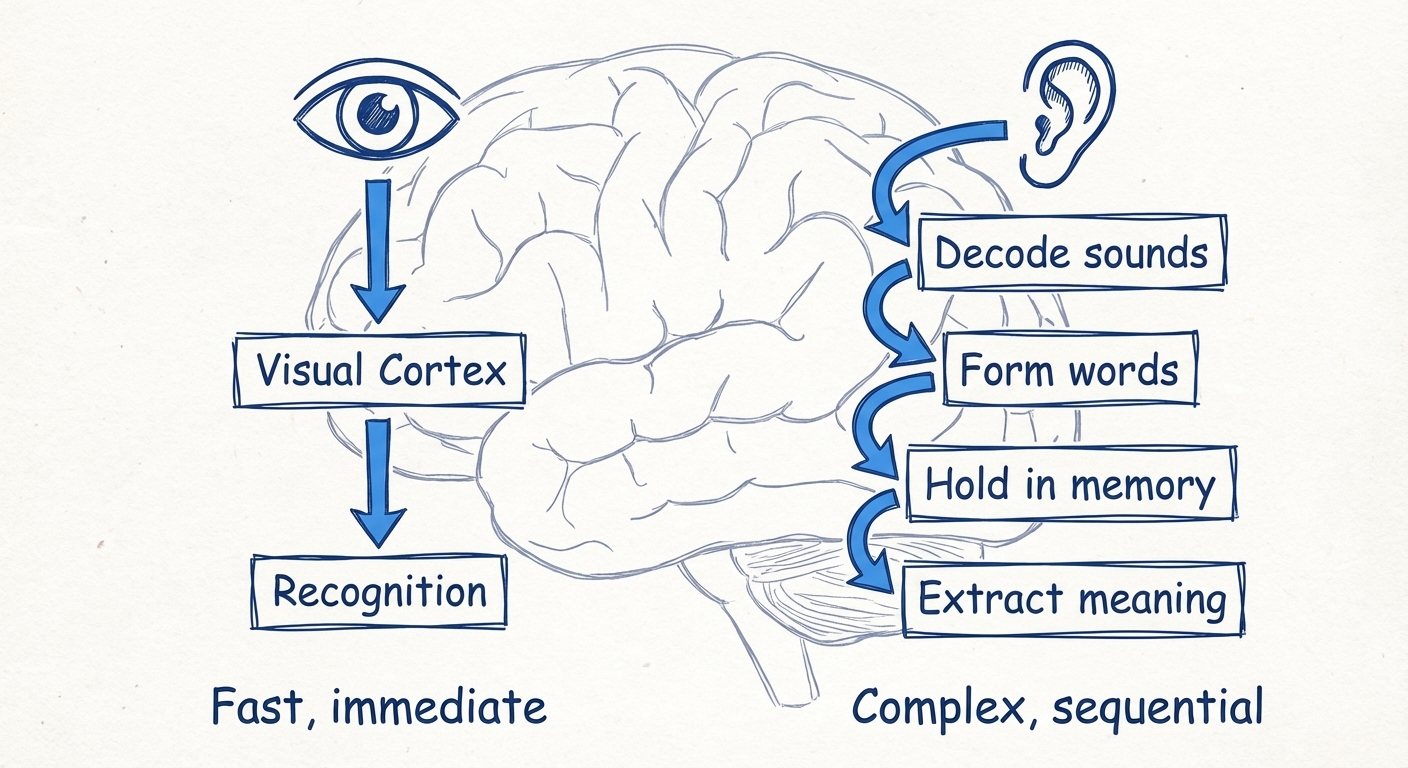 Visual and auditory sequences
